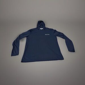 Nautica Lightweight Hoodie Pullover Men’s Small Navy Blue Vintage
